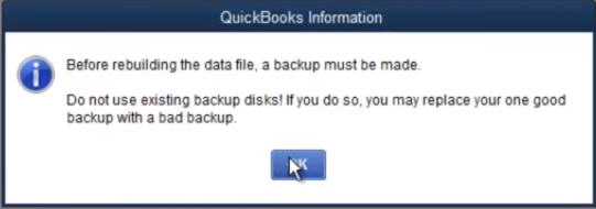 rebuild data in QuickBooks