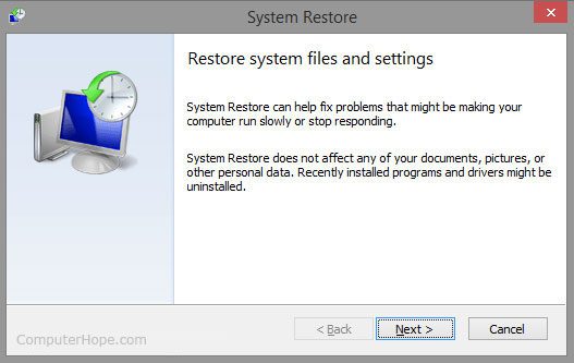 system restore
