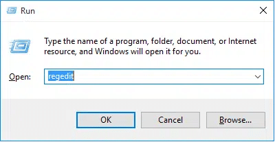 Enter regedit