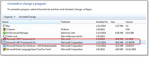 Uninstall .net framework